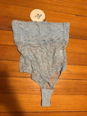 Princess Polly Light Blue Lace Strapless Bodysuit